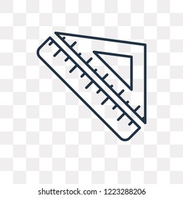Ruler vector outline icon isolated on transparent background, high quality linear Ruler transparency concept can be used web and mobile