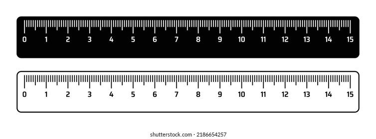 Ruler vector symbol illustration isolated on white background. Simple measurement equipment for centimeter.