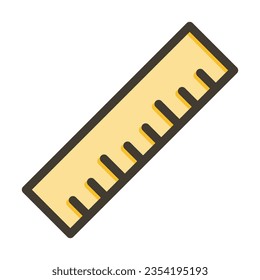 Icono De Colores Llenos De La Línea Espesa Del Vector Ruler Para Uso Personal Y Comercial.
