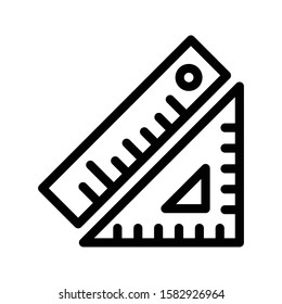 ruler vector thin line   icon 