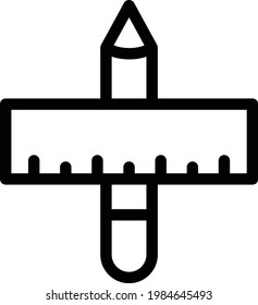 ruler vector thin line icon