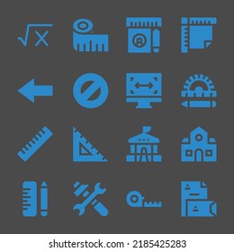 Ruler Web Icons. Math And Measuring Tape, Ruler And Ruler Symbol, Vector Signs