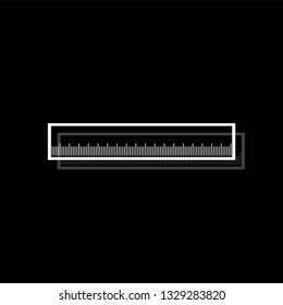 Ruler. White flat simple icon with shadow