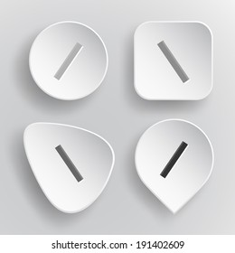 Ruler. White flat vector buttons on gray background.