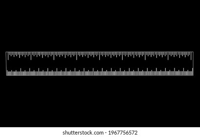 Ruler white on black background