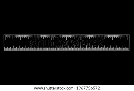 Ruler white on black background