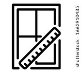 Ruler window measurement icon. Outline ruler window measurement vector icon for web design isolated on white background