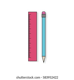 Ruler wirh pencil