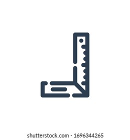 esquema de icono de las herramientas de trabajo de la regla