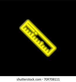 Ruler yellow glowing neon ui ux icon. Glowing sign logo vector