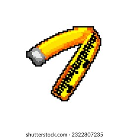 ruler yellow measuring tape game pixel art retro vector. bit ruler yellow measuring tape. old vintage illustration