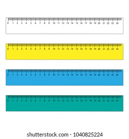 Rulers in centimeters and millimmeters. Vector illustration set.
