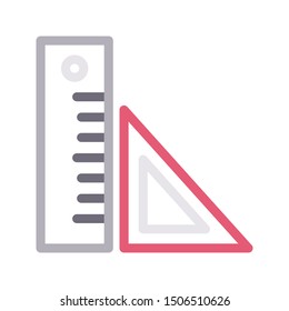 rulers colour line vector icon