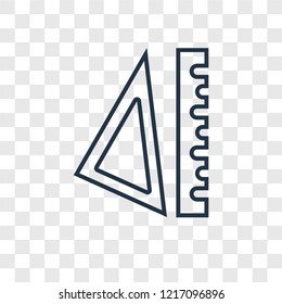 Rulers concept vector linear icon isolated on transparent background, Rulers concept transparency concept in outline style