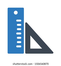 rulers glyph colour vector icon