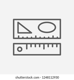Rulers icon line symbol. Isolated vector illustration of  icon sign concept for your web site mobile app logo UI design.