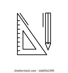 Rulers icon. Simple line, outline vector elements of office tool icons for ui and ux, website or mobile application