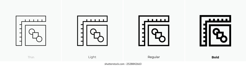 rulers icon. Thin, Light Regular And Bold style design isolated on white background