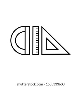 rulers icon trendy flat design