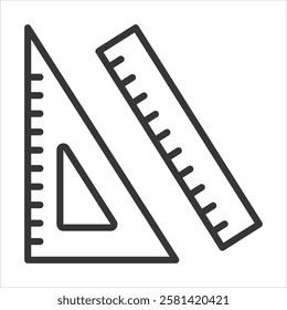 Rulers Icon Vector Illustration Outline