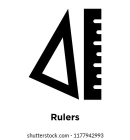 Rulers icon vector isolated on white background, logo concept of Rulers sign on transparent background, filled black symbol