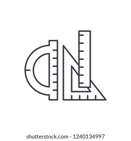 Rulers line icon concept. Rulers vector linear illustration, symbol, sign