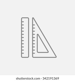 Icono de línea de gobernantes para web, móvil e infografía. Icono vector de gris oscuro aislado en fondo gris claro.
