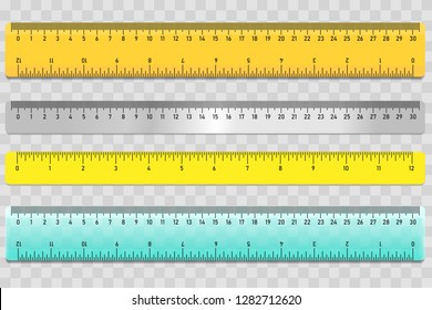 Rulers marked in centimeters and inches