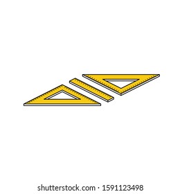 Rulers measuring instruments. Vector line, 3d stroke isometric, color web icon, new flat style. Creative illustration design, abstract idea for infographics.