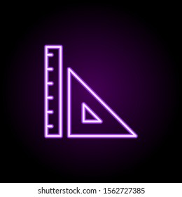 Rulers neon icon. Simple thin line, outline vector of school icons for ui and ux, website or mobile application