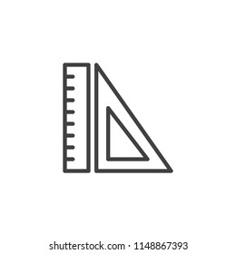 Rulers outline icon. linear style sign for mobile concept and web design. Measurement and triangle ruler simple line vector icon. Symbol, logo illustration. Pixel perfect vector graphics