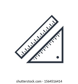 Rulers outline icon. linear style sign for mobile concept and web design. Measurement and triangle ruler simple line vector icon. Symbol, logo illustration. Pixel perfect vector graphics