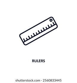 rulers outline icon.  Thin line icon from education collection. Editable vector isolated on white background