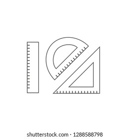 Rulers outline vector icon.