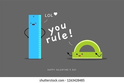  The ruler's pun. Valentine's pun illustration