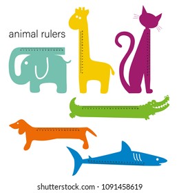 rulers set desing as animals