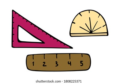 Los gobernantes se ponen. Icono. Imagen multicolor hecha a mano por vectores. Ilustración