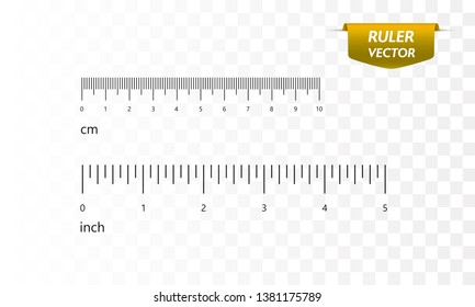 Rulers set, inches and centimeters. Vector illustration