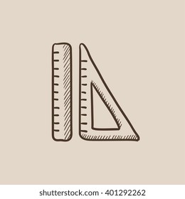 Rulers sketch icon.