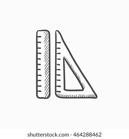 Rulers Vector Sketch Icon Isolated On Background. Hand Drawn Rulers Icon. Rulers Sketch Icon For Infographic, Website Or App.