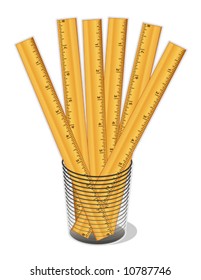 Rulers, wood foot long, desk organizer for home, office and back to school projects. EPS8 compatible.