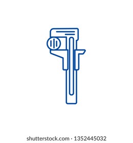 Ruler,wrenches line icon concept. Ruler,wrenches flat  vector symbol, sign, outline illustration.