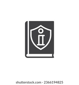 Rules book vector icon. filled flat sign for mobile concept and web design. Safety Rules book glyph icon. Symbol, logo illustration. Vector graphics