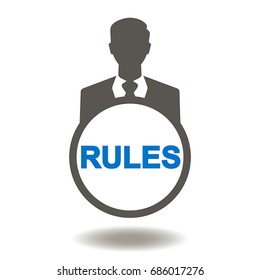 Rules Business Man Vector Icon. Rule Businessman Illustration. Regulations Standards Laws Compliance Justice.