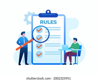 Rules checklist concept flat vector illustration 