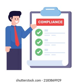 A rules document flat illustration