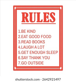 Rules  Handwritten Quote T-shirt design