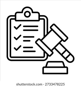 Rules Icon. Simple Vector Outline Illustration