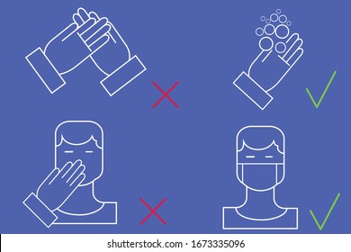 reglas icono vector coronavirus epidemia