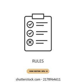 rules icons  symbol vector elements for infographic web